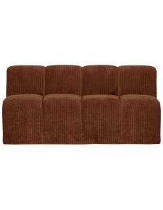 Banquette de table Mojo 164cm tissu côtelé tissé brun woood