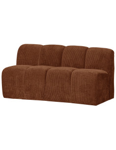 Banquette de table Mojo 164cm tissu côtelé tissé brun woood 2