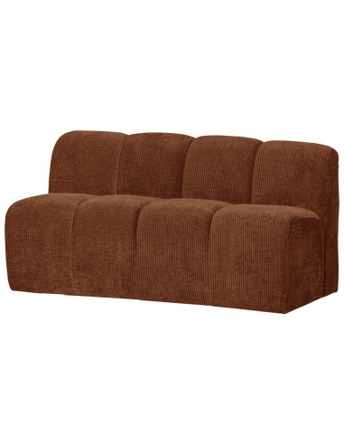 Banquette de table Mojo 164cm tissu côtelé tissé brun woood