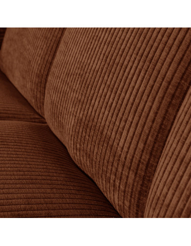 Banquette de table Mojo 164cm tissu côtelé tissé brun woood