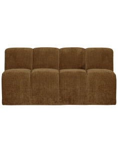 Banquette de table Mojo 164cm tissu côtelé tissé jaune miel woood