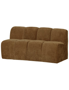 Banquette de table Mojo 164cm tissu côtelé tissé jaune miel woood 2