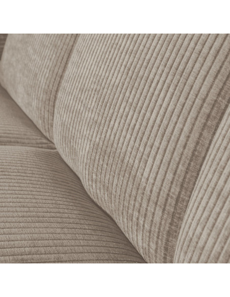 Banquette de table Mojo 164cm tissu côtelé tissé sable woood