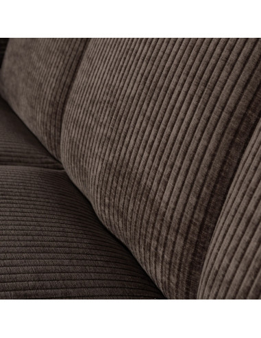 Banquette de table Mojo 164cm tissu côtelé tissé brun woood