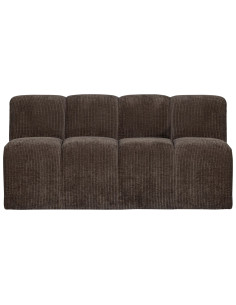 Banquette de table Mojo 164cm tissu côtelé tissé brun woood