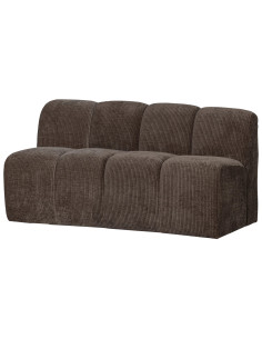 Banquette de table Mojo 164cm tissu côtelé tissé brun woood 2