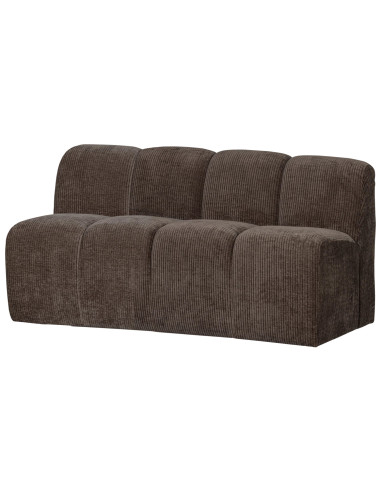 Banquette de table Mojo 164cm tissu côtelé tissé brun woood