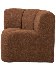 Banc à manger angle Mojo tissu bouclé mélangé brun rouille woood 2