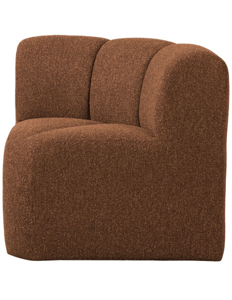 Banc à manger angle Mojo tissu bouclé mélangé brun rouille woood Banc à manger angle Mojo tissu bouclé mélangé brun rouille woood