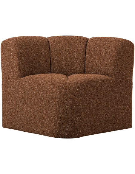 Banc à manger angle Mojo tissu bouclé mélangé brun rouille woood Banc à manger angle Mojo tissu bouclé mélangé brun rouille woood