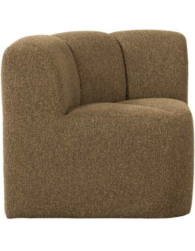 Banc à manger angle Mojo tissu bouclé mélangé jaune brun woood