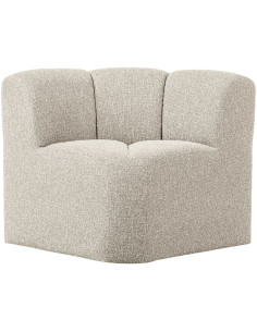 Banc à manger angle Mojo tissu bouclé mélangé beige woood