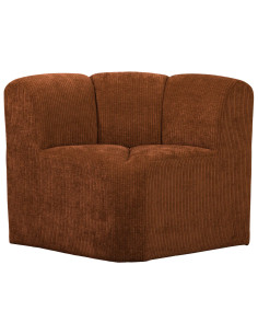 Banc à manger angle Mojo tissu côtelé tissé brun rouille woood