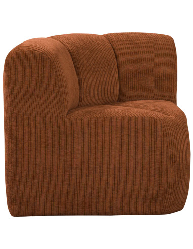 Banc à manger angle Mojo tissu côtelé tissé brun rouille woood