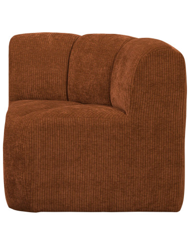 Banc à manger angle Mojo tissu côtelé tissé brun rouille woood