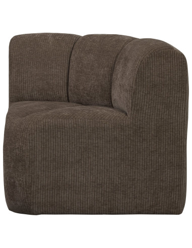 Banc à manger angle Mojo tissu côtelé tissé brun woood