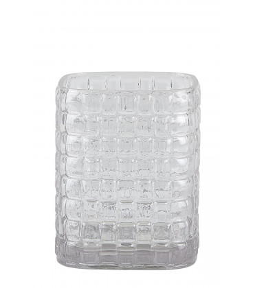 Vase - Avec Motif - Glass - Clear - H 15,0cm - L 12,5cm - W 12,5cm - Pcs.