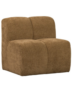 Banc à manger 84cm Mojo tissu côtelé tissé jaune brun woood 2