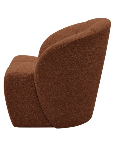 Fauteuil Mojo Pivotant Tissu bouclé mélangé brun rouille woood