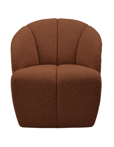 Fauteuil Mojo Pivotant Tissu bouclé mélangé brun rouille woood