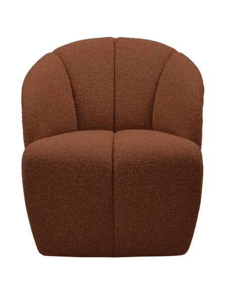 Fauteuil Mojo Pivotant Tissu bouclé mélangé brun rouille woood Fauteuil Mojo Pivotant Tissu bouclé mélangé brun rouille woood