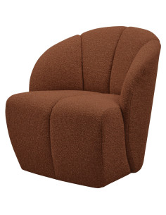 Fauteuil Mojo Pivotant Tissu bouclé mélangé brun rouille woood