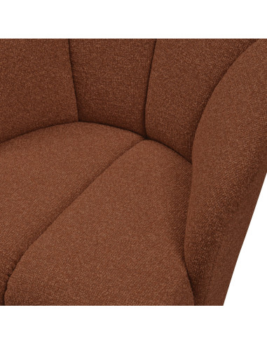Fauteuil Mojo Pivotant Tissu bouclé mélangé brun rouille woood