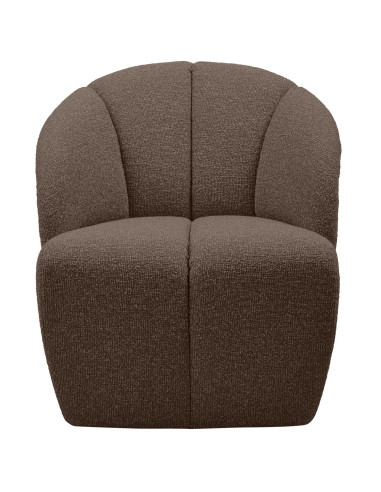 Fauteuil Mojo Pivotant Tissu bouclé mélangé brun woood
