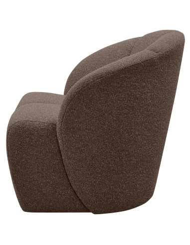 Fauteuil Mojo Pivotant Tissu bouclé mélangé brun woood