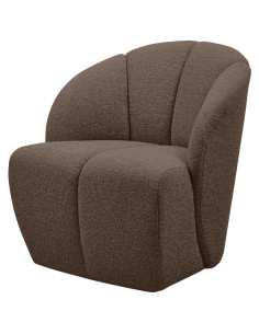 Fauteuil Mojo Pivotant Tissu bouclé mélangé brun woood