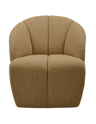 Fauteuil Mojo Pivotant Tissu bouclé mélangé jaune brun woood
