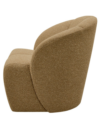 Fauteuil Mojo Pivotant Tissu bouclé mélangé jaune brun woood