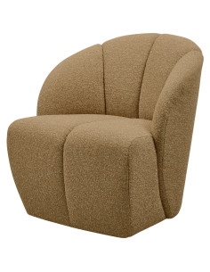 Fauteuil Mojo Pivotant Tissu bouclé mélangé jaune brun woood