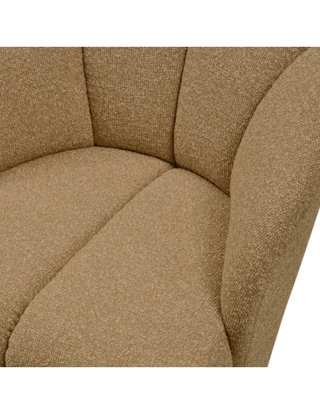 Fauteuil Mojo Pivotant Tissu bouclé mélangé jaune brun woood Fauteuil Mojo Pivotant Tissu bouclé mélangé jaune brun woood
