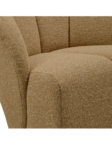 Fauteuil Mojo Pivotant Tissu bouclé mélangé jaune brun woood