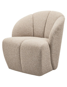 Fauteuil Mojo Pivotant Tissu bouclé mélangé beige woood