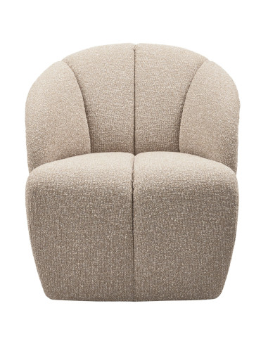 Fauteuil Mojo Pivotant Tissu bouclé mélangé beige woood