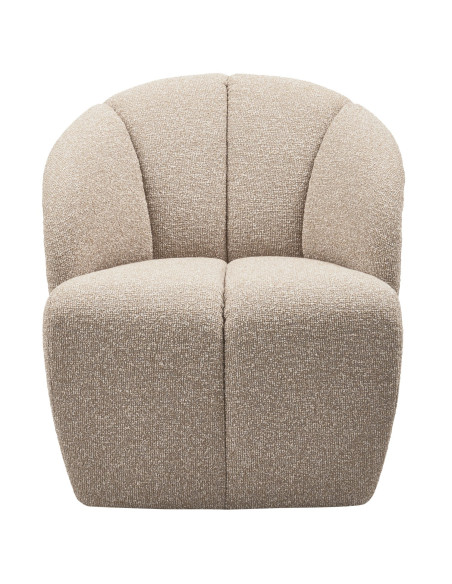 Fauteuil Mojo Pivotant Tissu bouclé mélangé beige woood