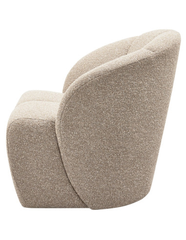 Fauteuil Mojo Pivotant Tissu bouclé mélangé beige woood