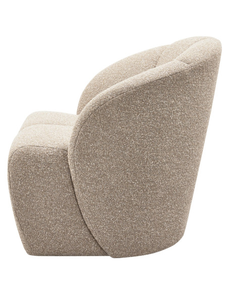 Fauteuil Mojo Pivotant Tissu bouclé mélangé beige woood