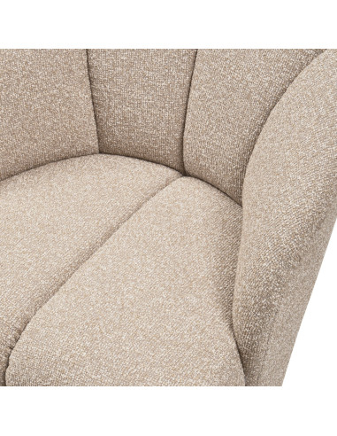 Fauteuil Mojo Pivotant Tissu bouclé mélangé beige woood