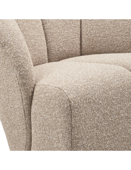 Fauteuil Mojo Pivotant Tissu bouclé mélangé beige woood