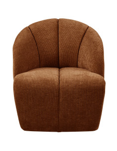 Fauteuil Mojo Pivotant Tissu côtelé tissé brun rouille woood 2