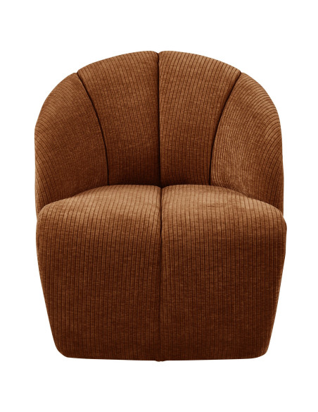Fauteuil Mojo Pivotant Tissu côtelé tissé brun rouille woood