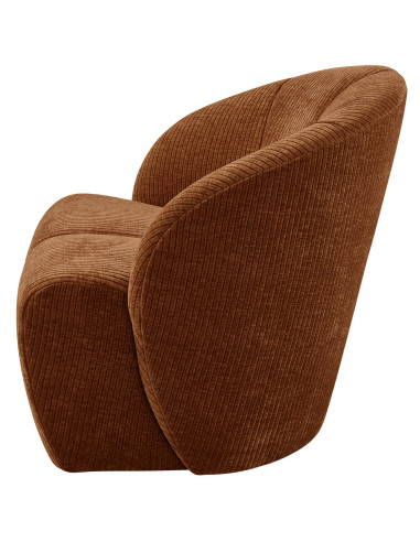 Fauteuil Mojo Pivotant Tissu côtelé tissé brun rouille woood