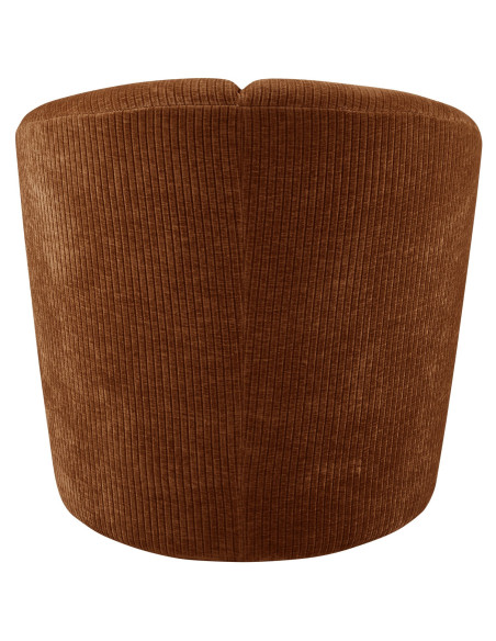 Fauteuil Mojo Pivotant Tissu côtelé tissé brun rouille woood