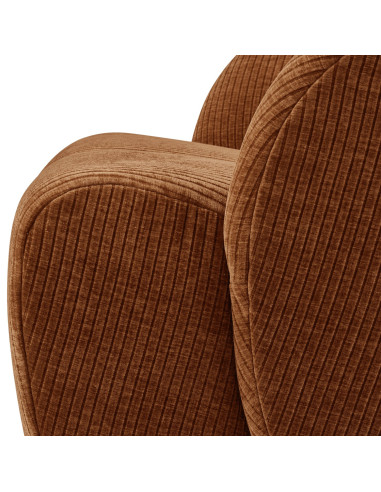 Fauteuil Mojo Pivotant Tissu côtelé tissé brun rouille woood