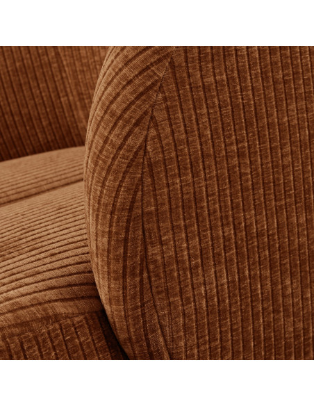 Fauteuil Mojo Pivotant Tissu côtelé tissé brun rouille woood