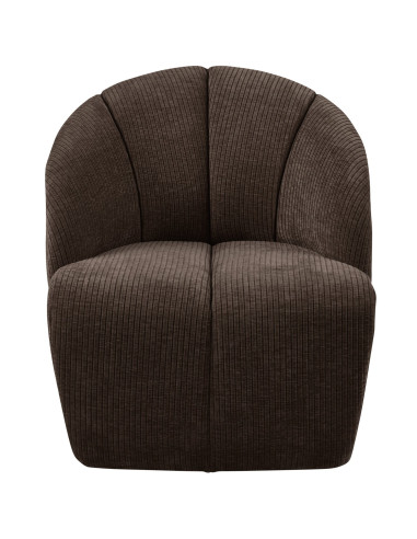 Fauteuil Mojo Pivotant Tissu côtelé tissé brun woood