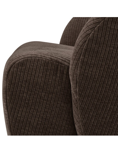 Fauteuil Mojo Pivotant Tissu côtelé tissé brun woood